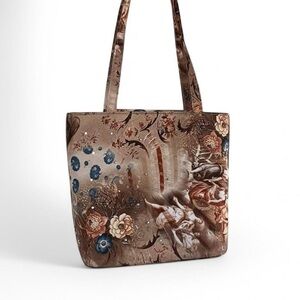 Vintage indie whimsical goth renaissance Brown shoulder Tote Bag